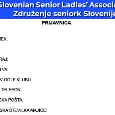 Prijavnica za včlanitev v sekcijo Seniorke